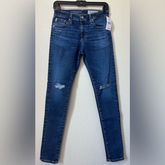 New AG THE FARRAH SKINNY ANKLE high-rise skinny ankle Distressed Jeans Size 27 - Picture 2 of 12